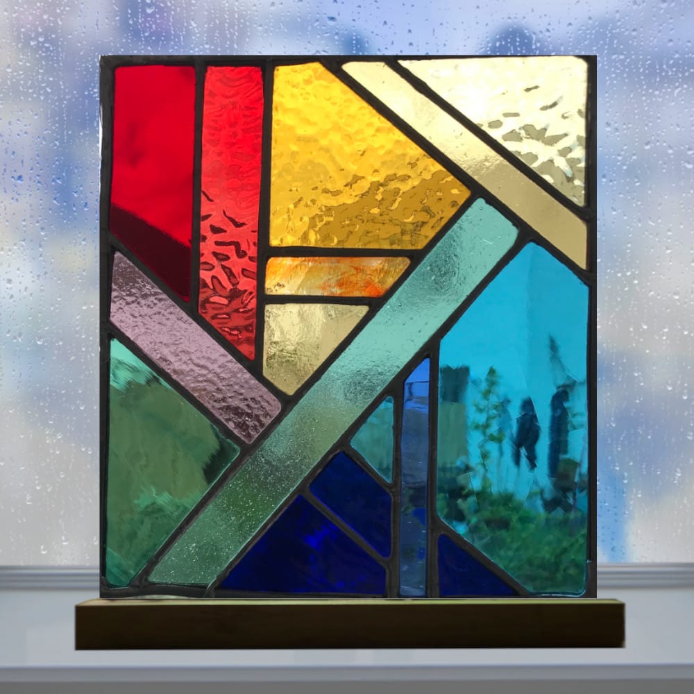 stained glass diagonal lines