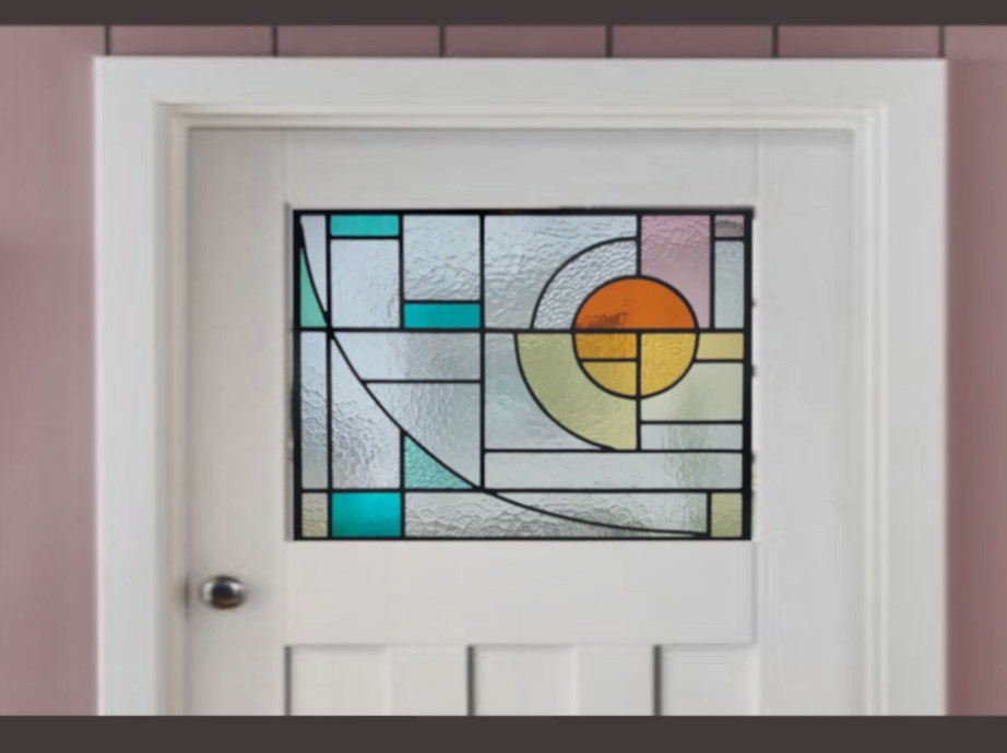 stained glass in a door